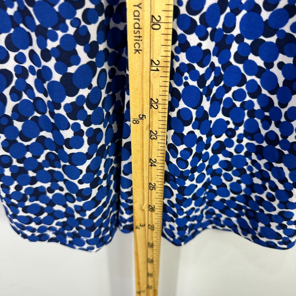 Jones‎ New York Top M Blue Polka Dot Blouse Long Sleeve Career Retro Mod Work - Picture 3 of 6